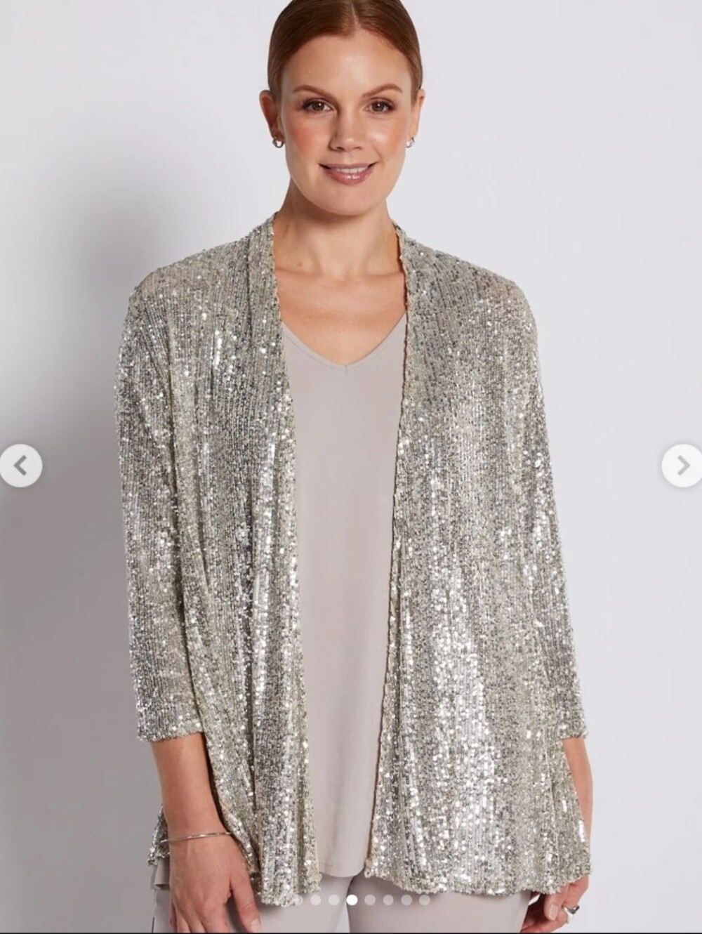 Sparkly Sequin Open Front Cardigan Blazer Kimono
